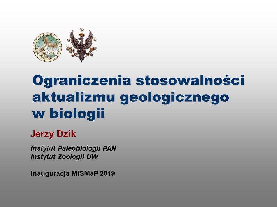 Wykład inauguracyjny profesora Jerzego Dzika 2019/2020